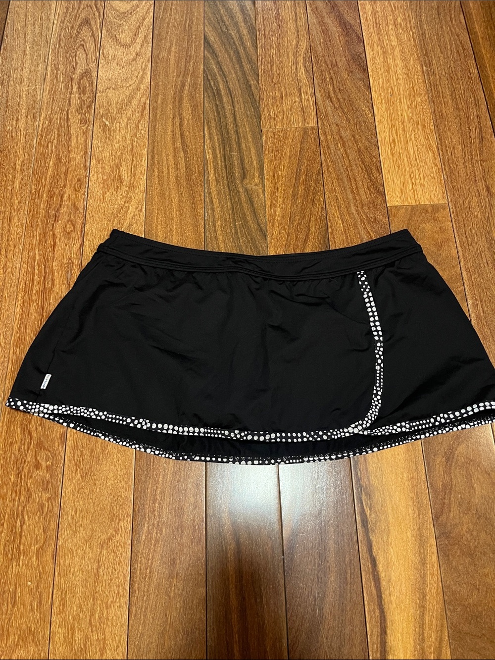 Black Women’s Swim Skirt with Dot Trim